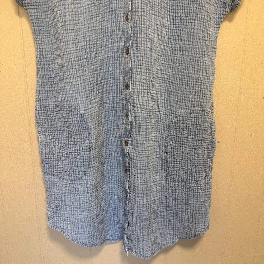 Womens‎ Boho Gauze Cotton Button Up Shirt Dress XL Resort Travel Beach Vacation - Picture 11 of 13